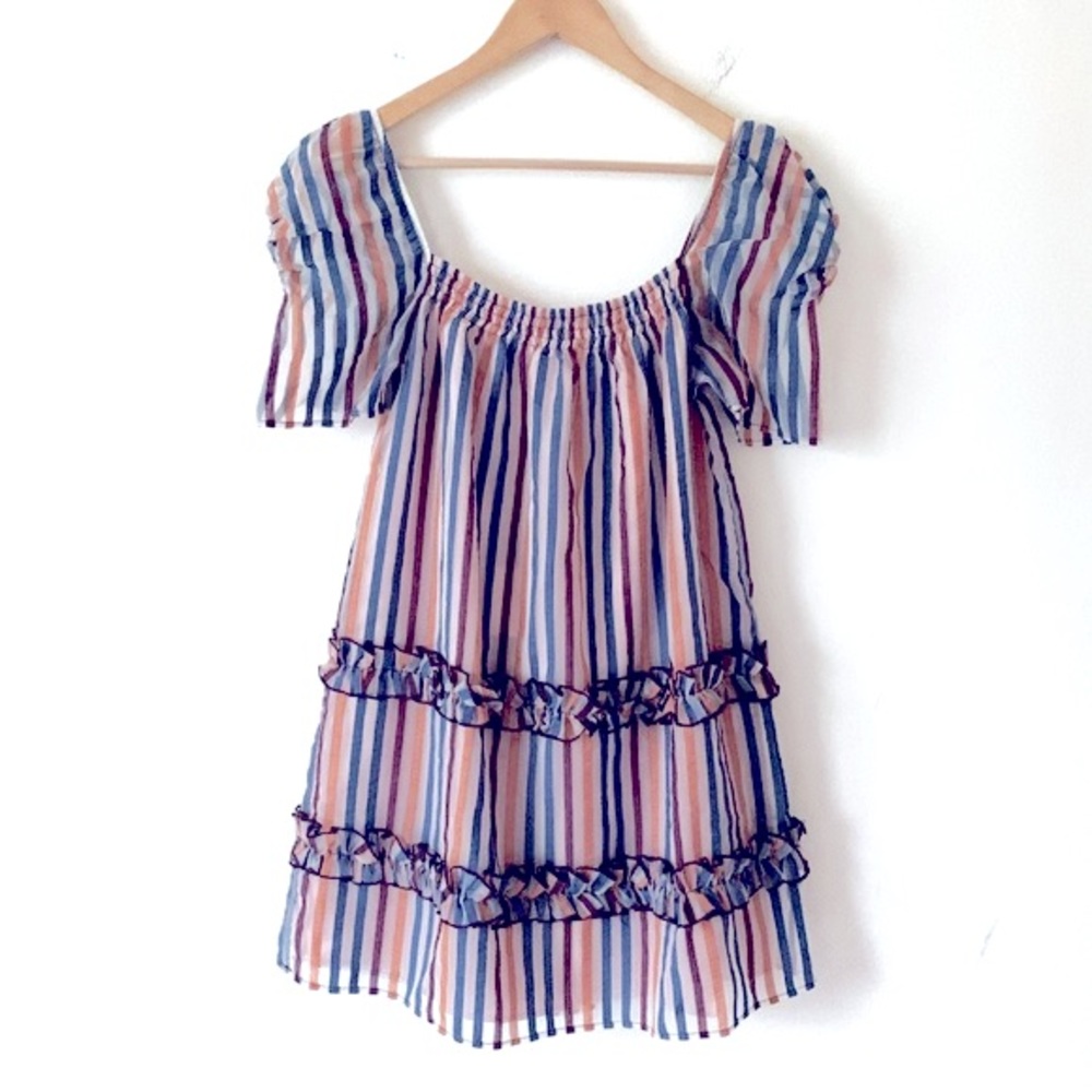NWT Tularosa Multicolored Striped Organza Dress